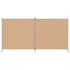 Divisor de habitación de 2 paneles Beige 348 x 180 cm Tela