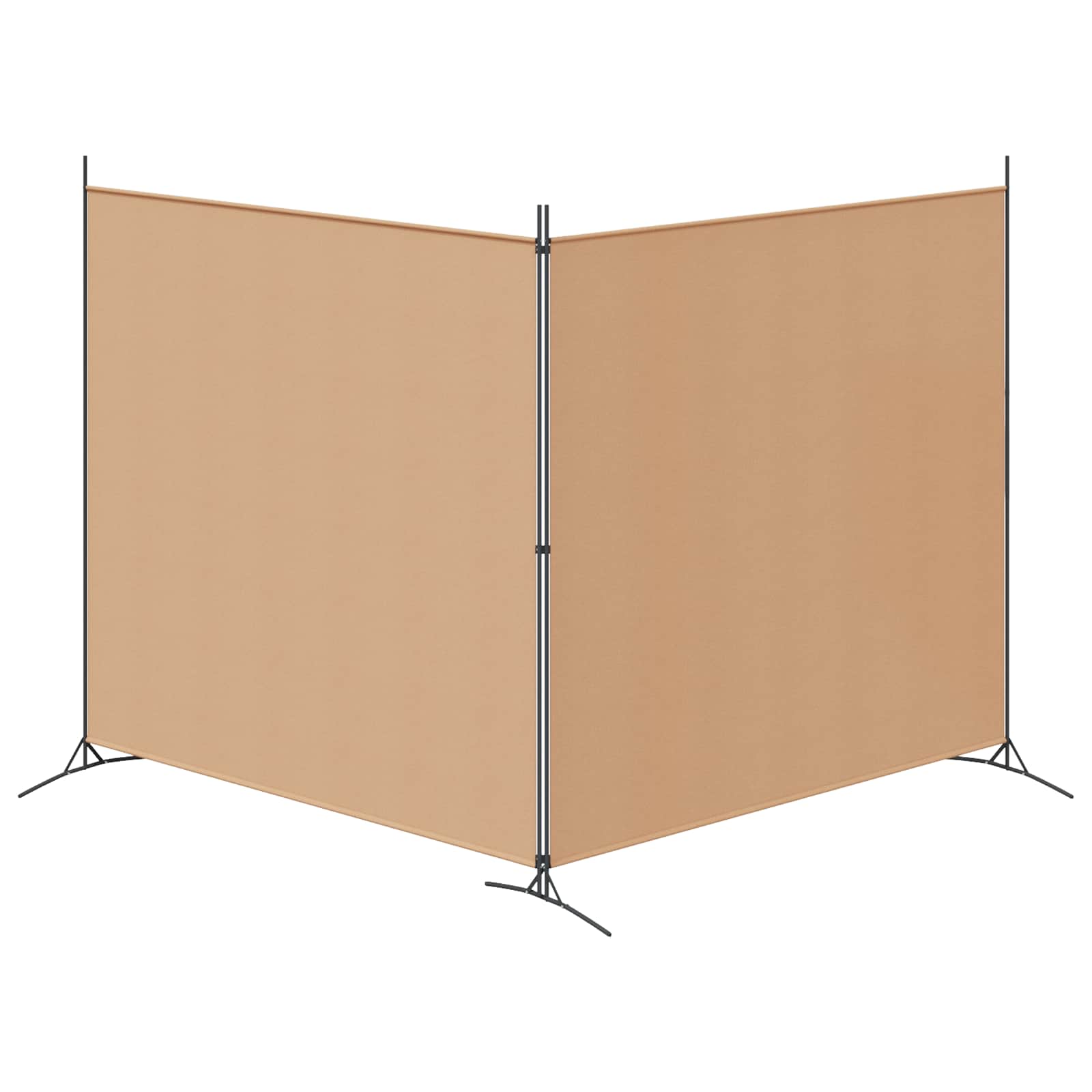 Divisor de habitación de 2 paneles Beige 348 x 180 cm Tela