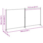 Divisor de habitación de 2 paneles Beige 348 x 180 cm Tela
