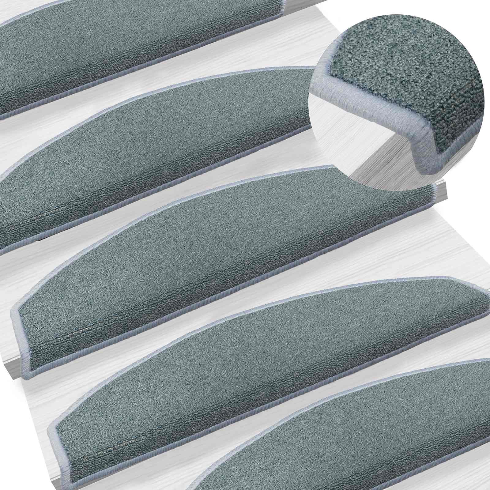 Alfombras autoadhesivas para escaleras 15 pcs Azul mar