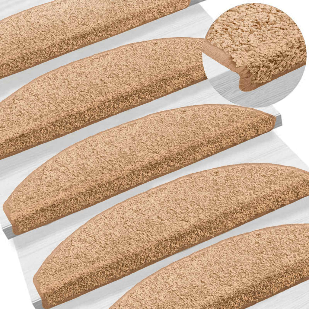 Alfombras autoadhesivas para escaleras 15 pcs Beige
