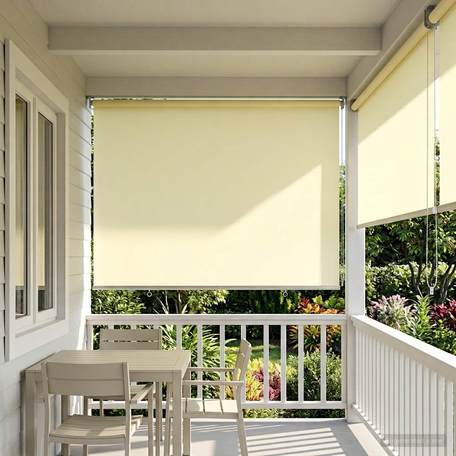 Estore de enrolar com proteção UV Bege 100 x 140 cm Poliéster