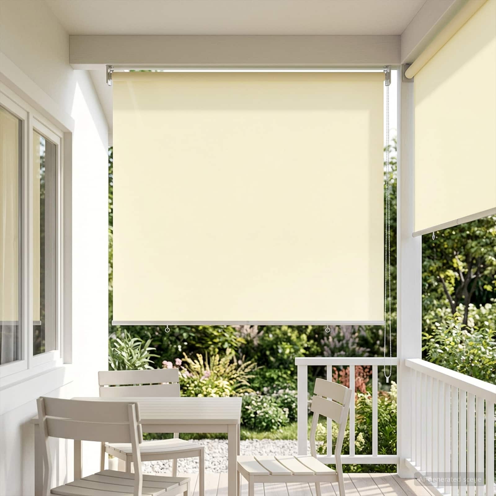 Estore de enrolar com proteção UV Bege 100 x 140 cm Poliéster