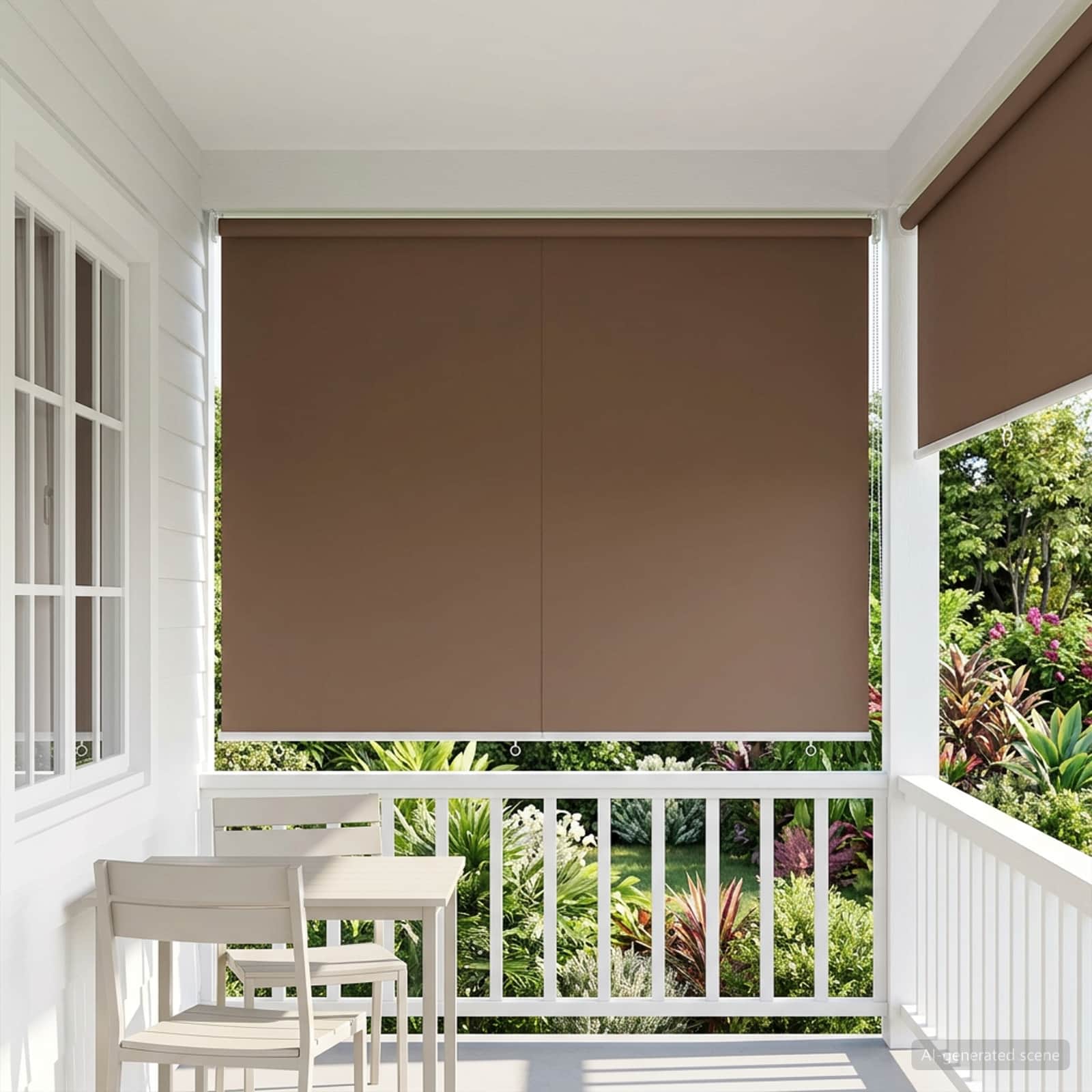 Estore de enrolar com proteção UV Bege 100 x 140 cm Poliéster
