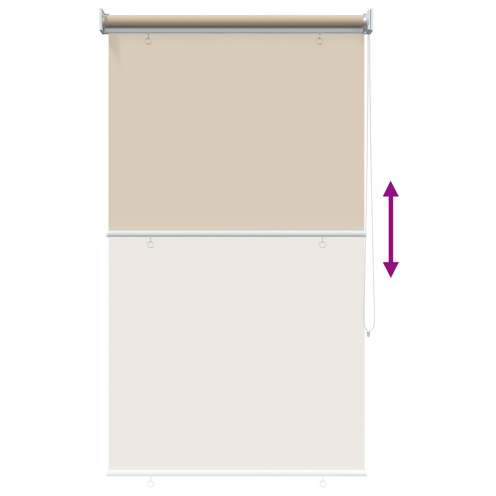 Estor enrollable protección UV Beige 100 x 140 cm Poliéster