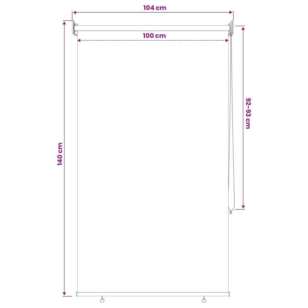 Estor enrollable protección UV Beige 100 x 140 cm Poliéster