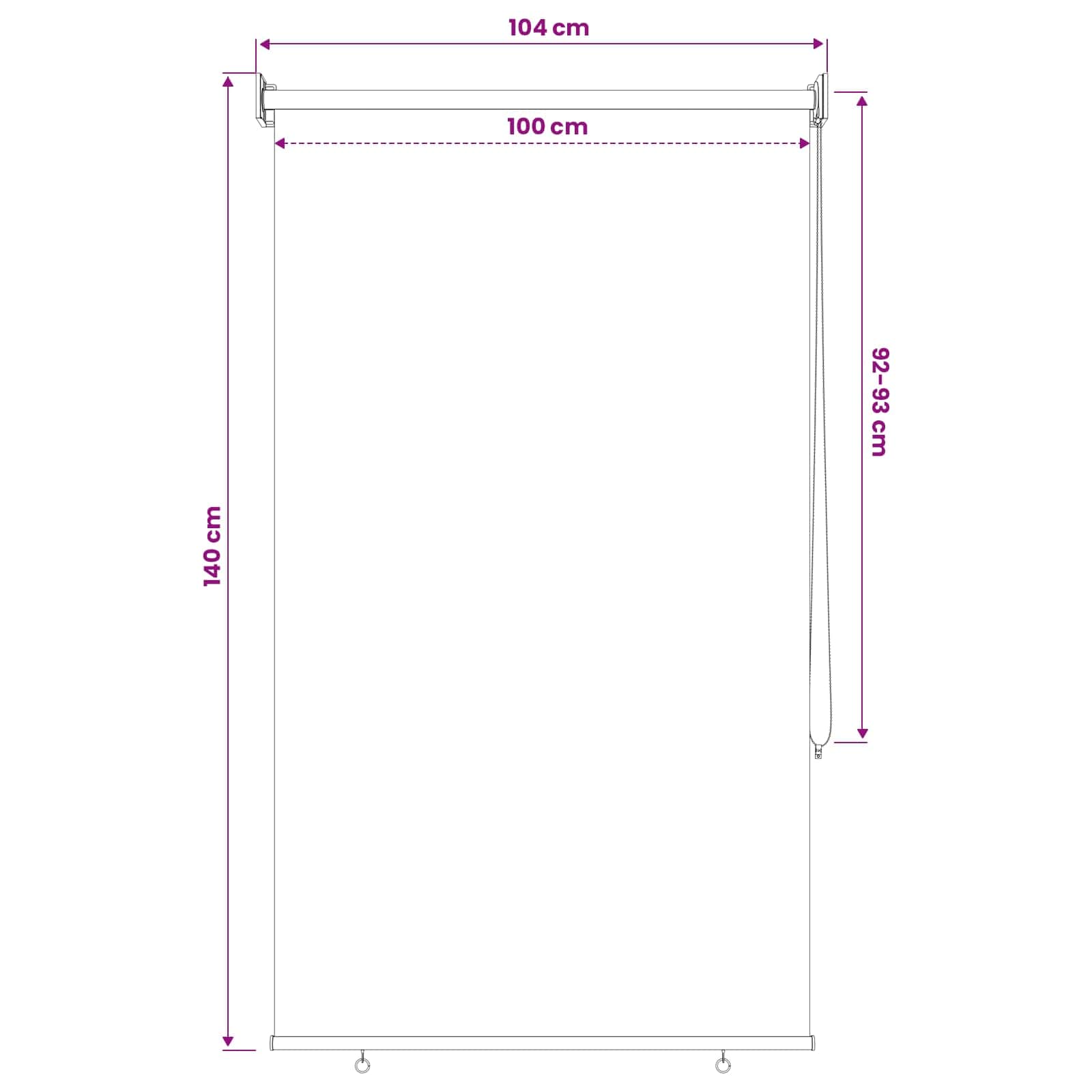 Estor enrollable protección UV Beige 100 x 140 cm Poliéster