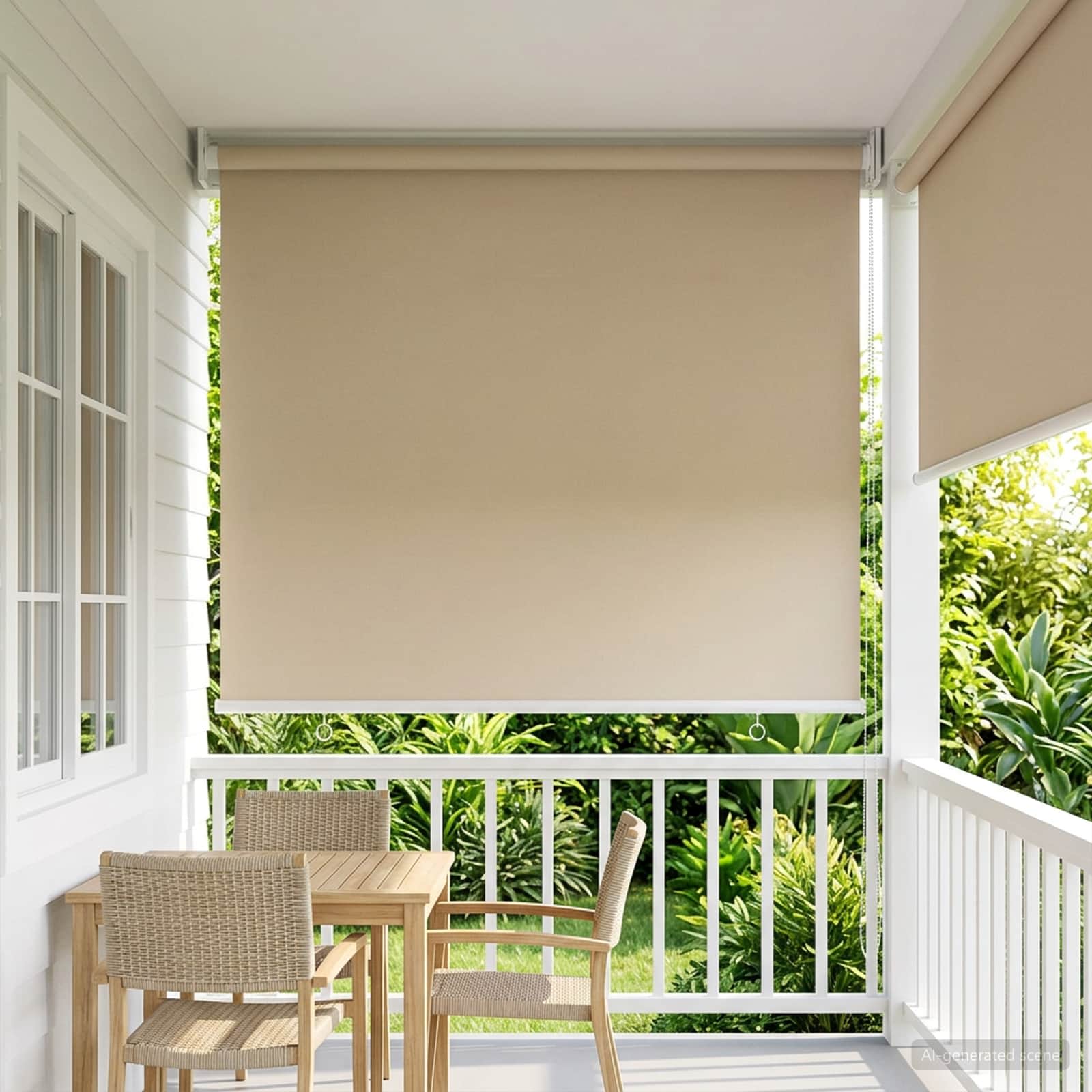 Estore de enrolar com proteção UV Bege 100 x 140 cm Poliéster