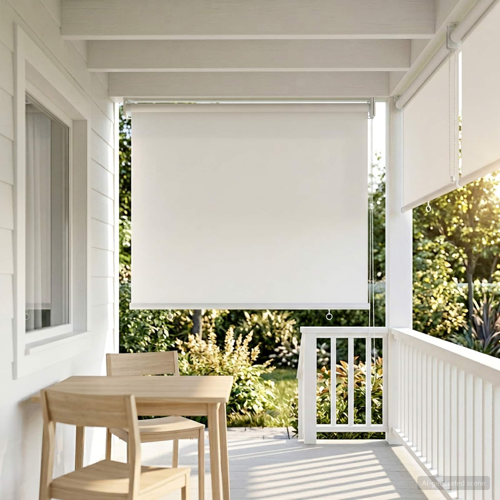 Estore de enrolar com proteção UV Bege 100 x 140 cm Poliéster