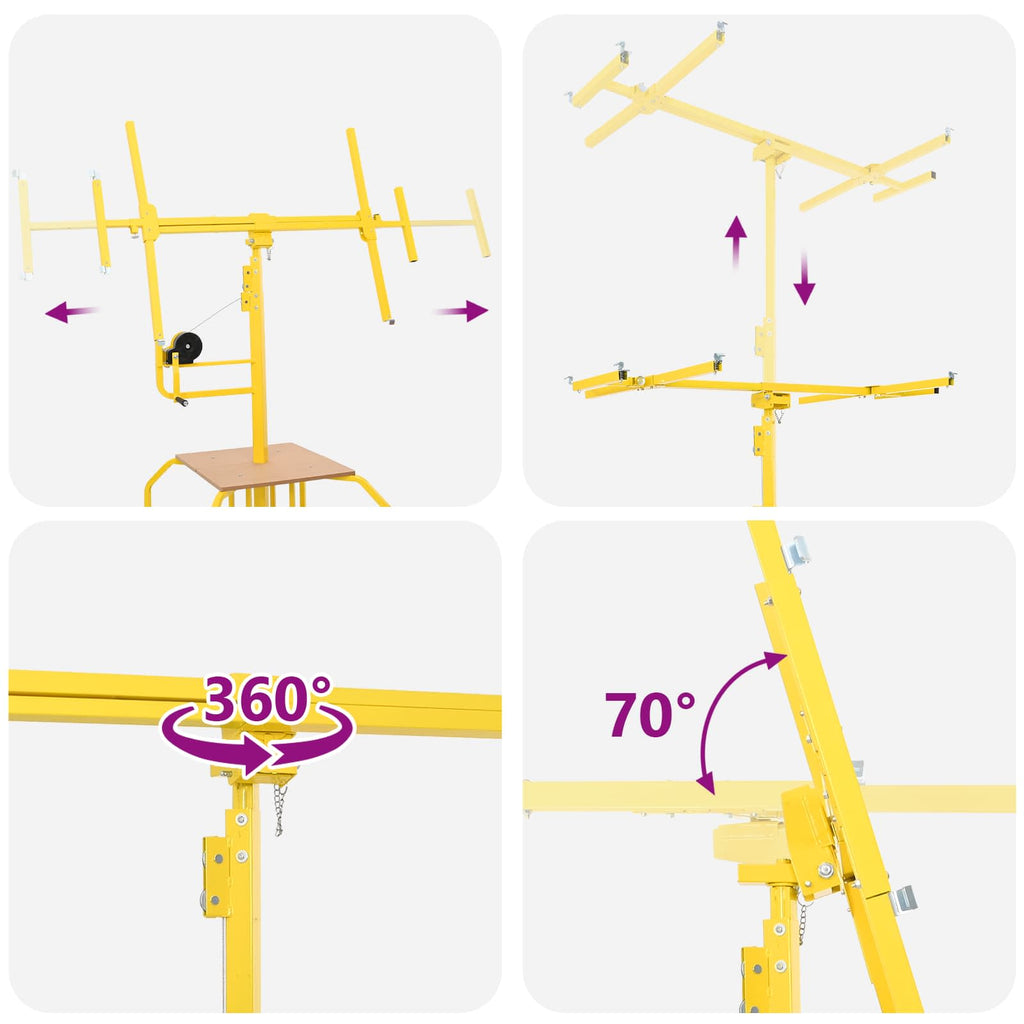 Elevador de placa de yeso Amarillo 300 x 107 x 330 cm Acero