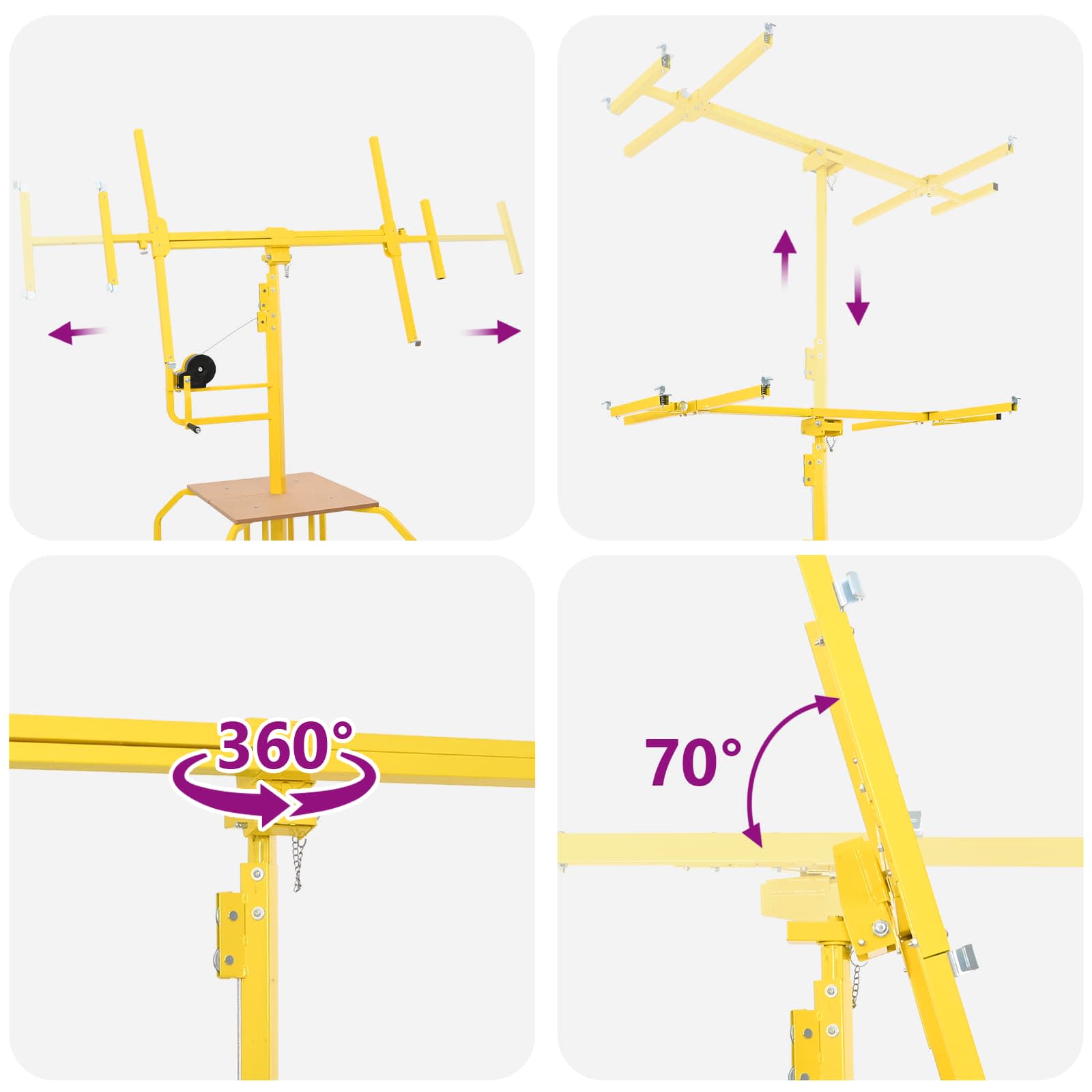 Elevador de placa de yeso Amarillo 300 x 107 x 330 cm Acero