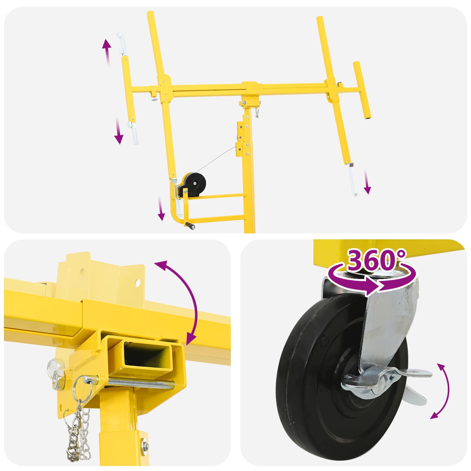 Elevador de placa de yeso Amarillo 300 x 107 x 330 cm Acero