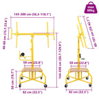 Elevador de placa de yeso Amarillo 300 x 107 x 330 cm Acero