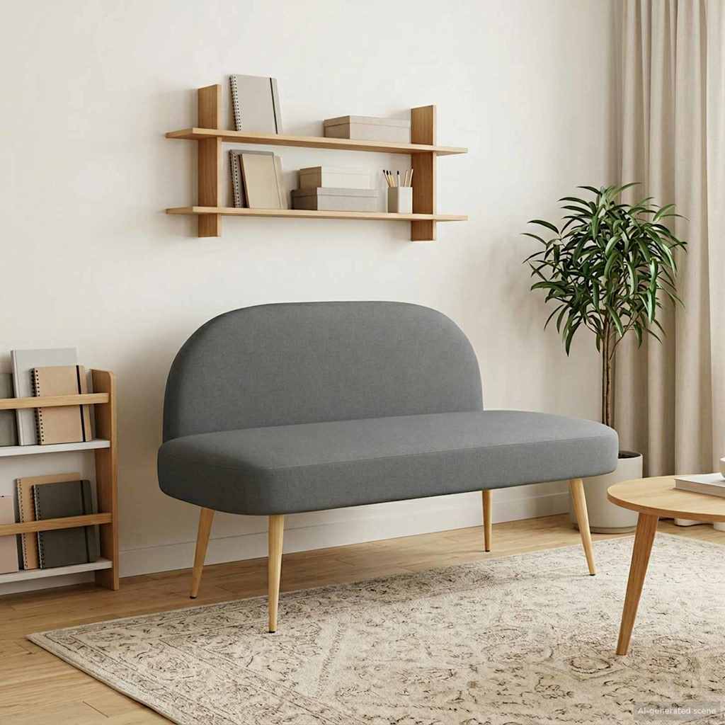 Banco tapizado con respaldo Amarillo claro 110 x 60 x 76 cm