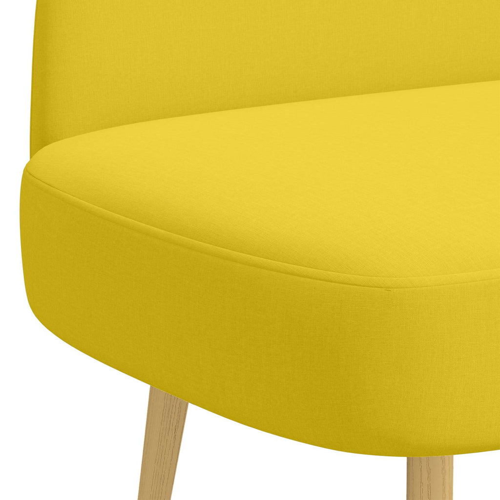 Banco tapizado con respaldo Amarillo claro 110 x 60 x 76 cm