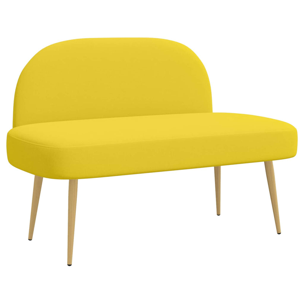Banco tapizado con respaldo Amarillo claro 110 x 60 x 76 cm