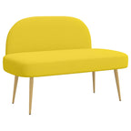 Banco tapizado con respaldo Amarillo claro 110 x 60 x 76 cm