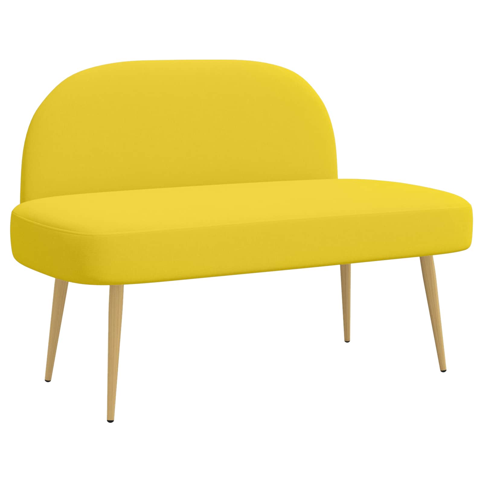 Banco tapizado con respaldo Amarillo claro 110 x 60 x 76 cm
