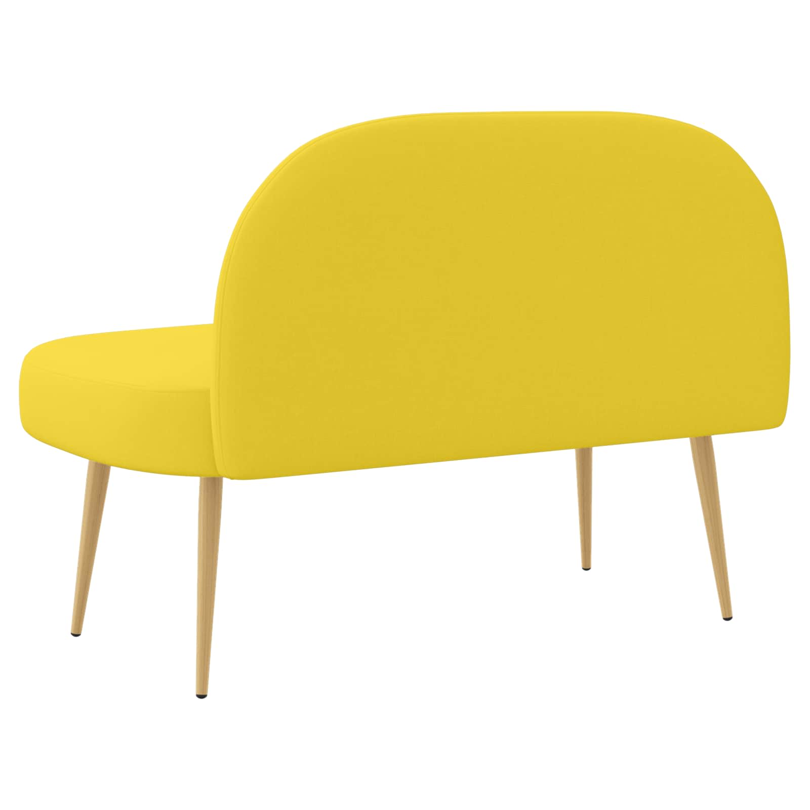 Banco tapizado con respaldo Amarillo claro 110 x 60 x 76 cm