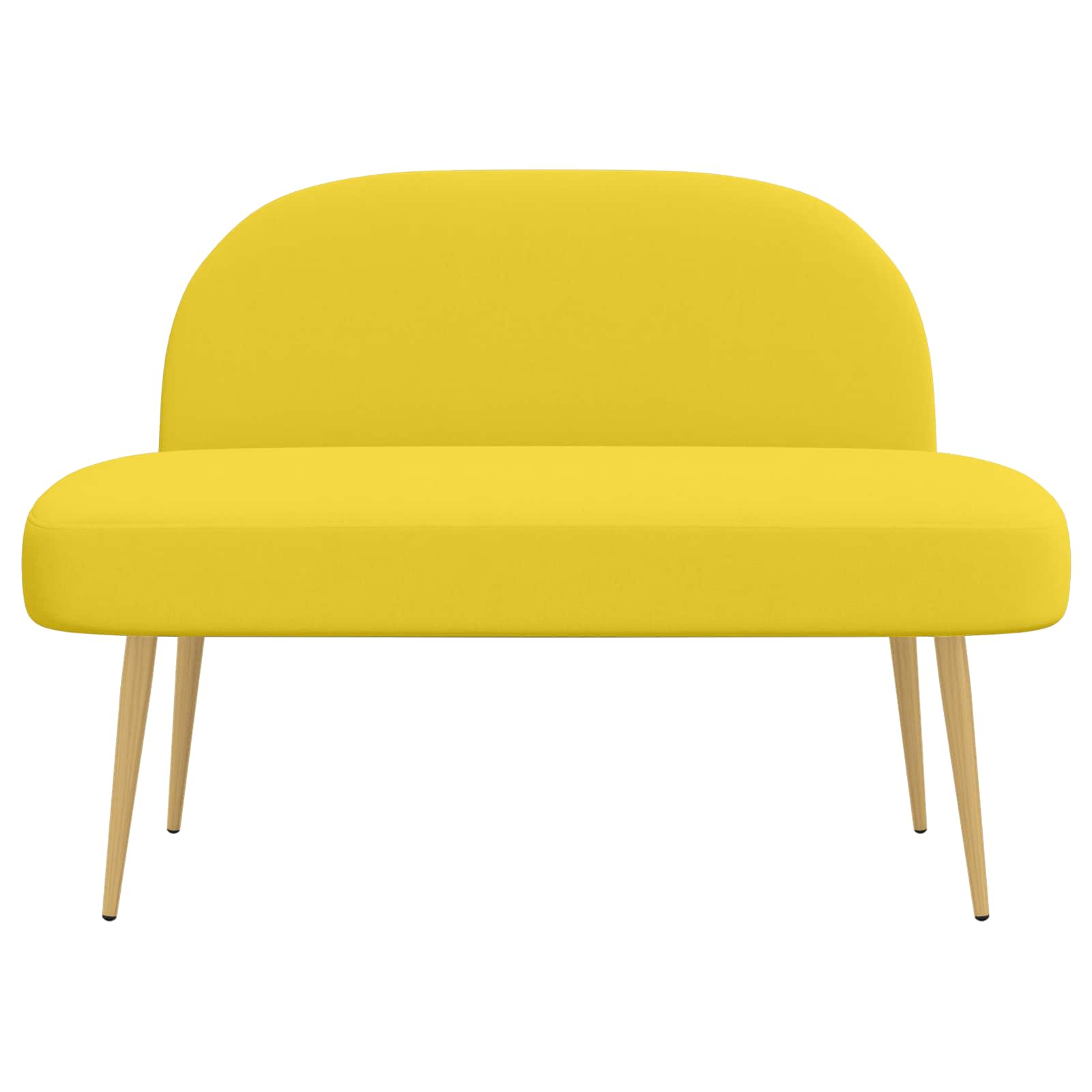 Banco tapizado con respaldo Amarillo claro 110 x 60 x 76 cm