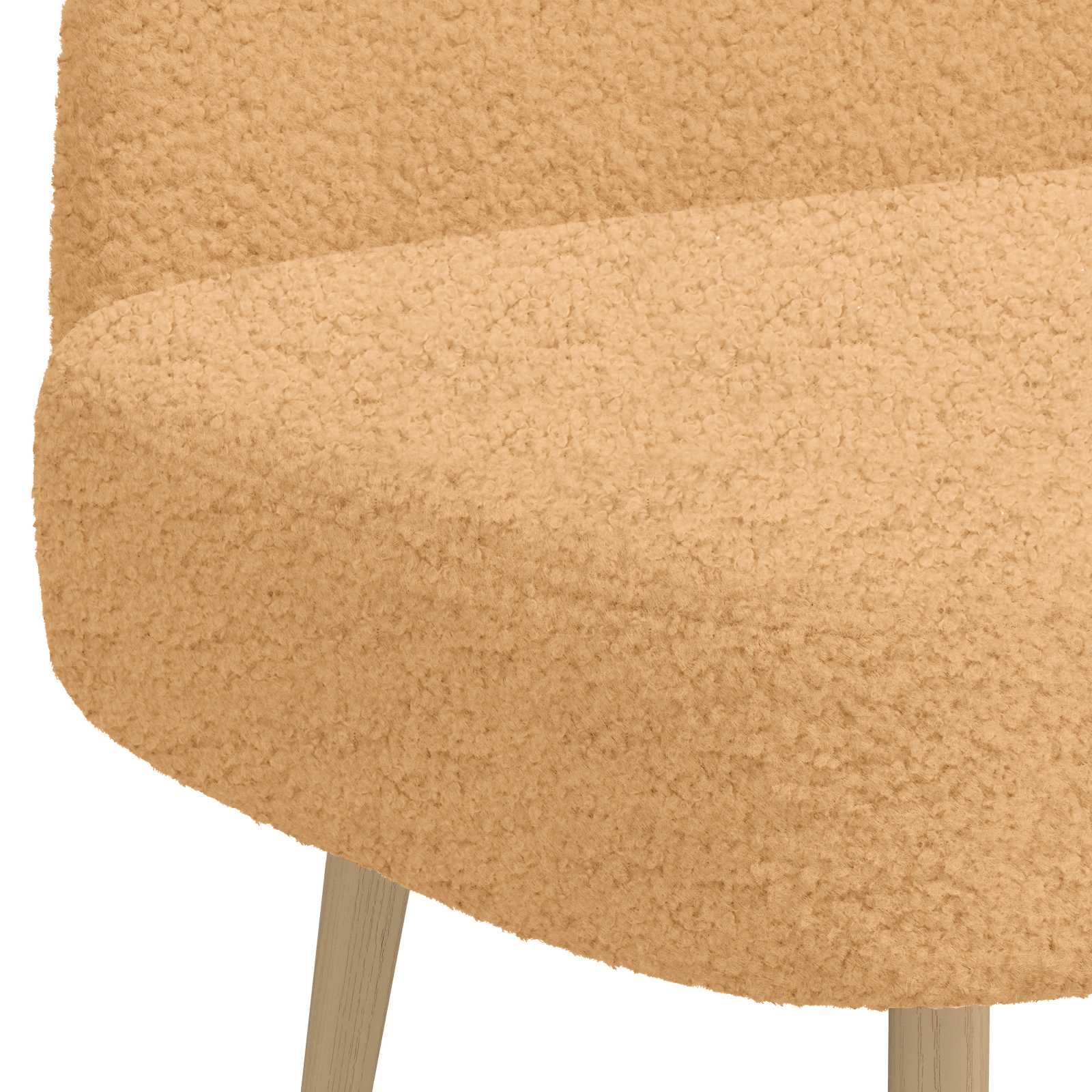Banco tapizado con respaldo Beige 110 x 60 x 76 cm Bouclé