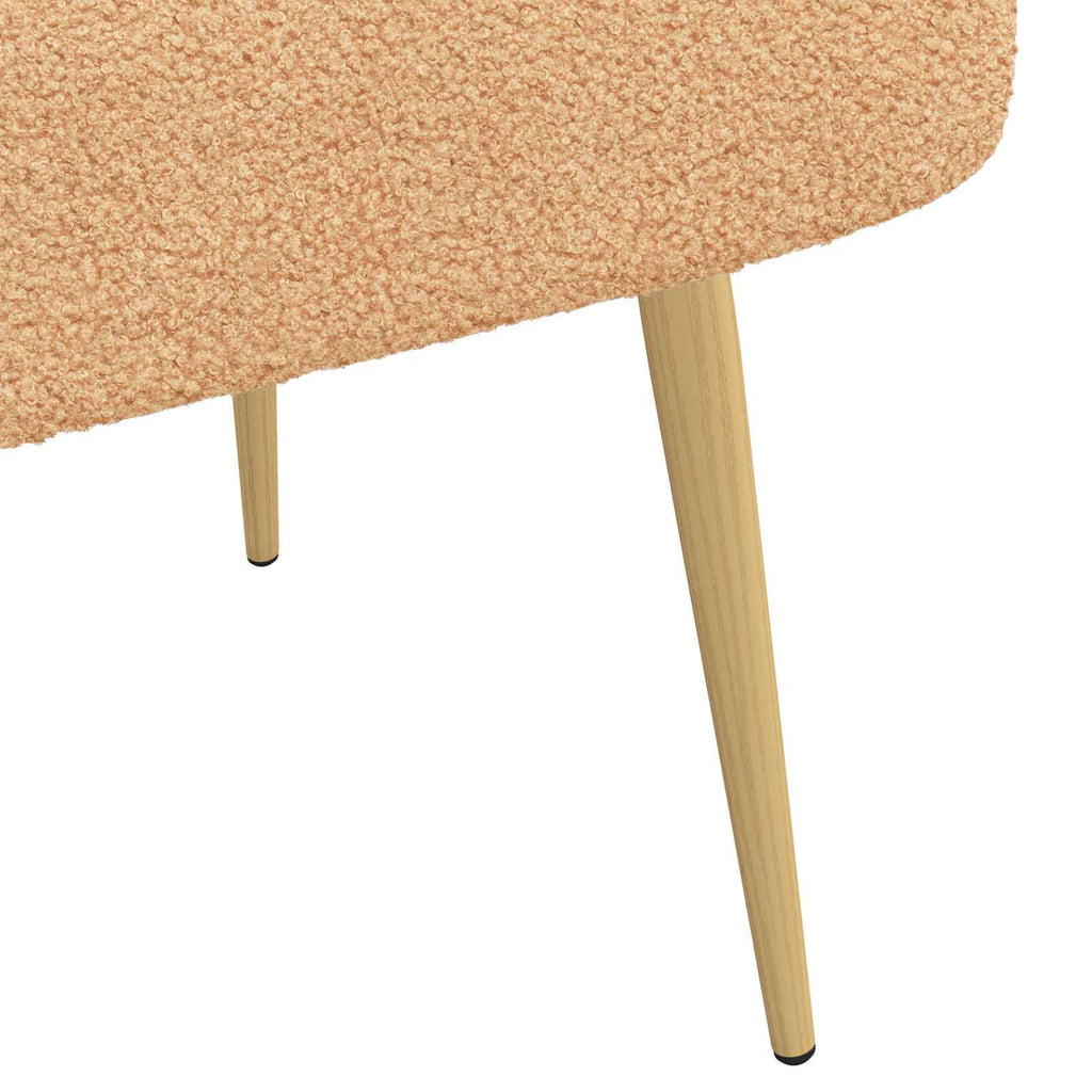 Banco tapizado con respaldo Beige 110 x 60 x 76 cm Bouclé