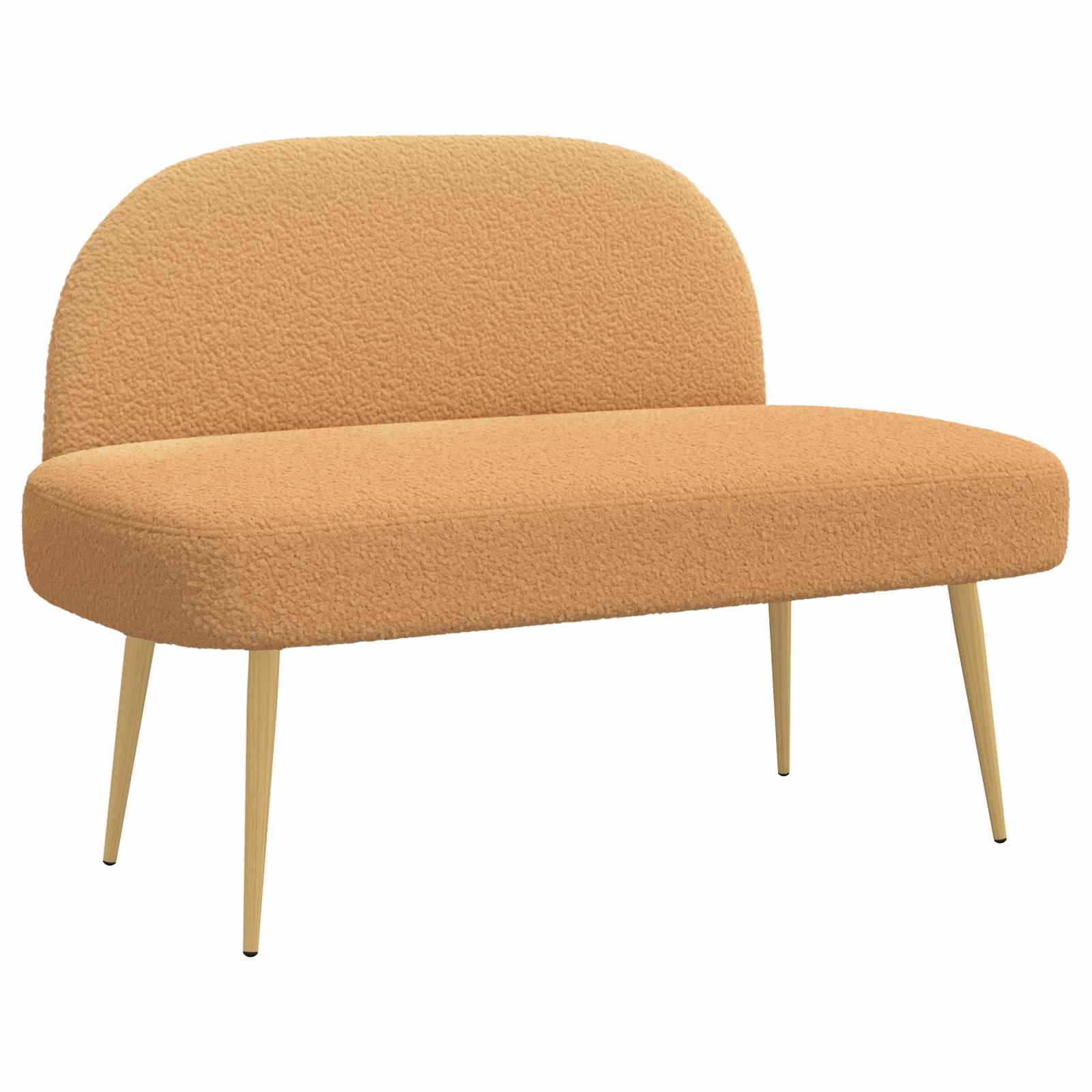 Banco tapizado con respaldo Beige 110 x 60 x 76 cm Bouclé