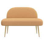 Banco tapizado con respaldo Beige 110 x 60 x 76 cm Bouclé