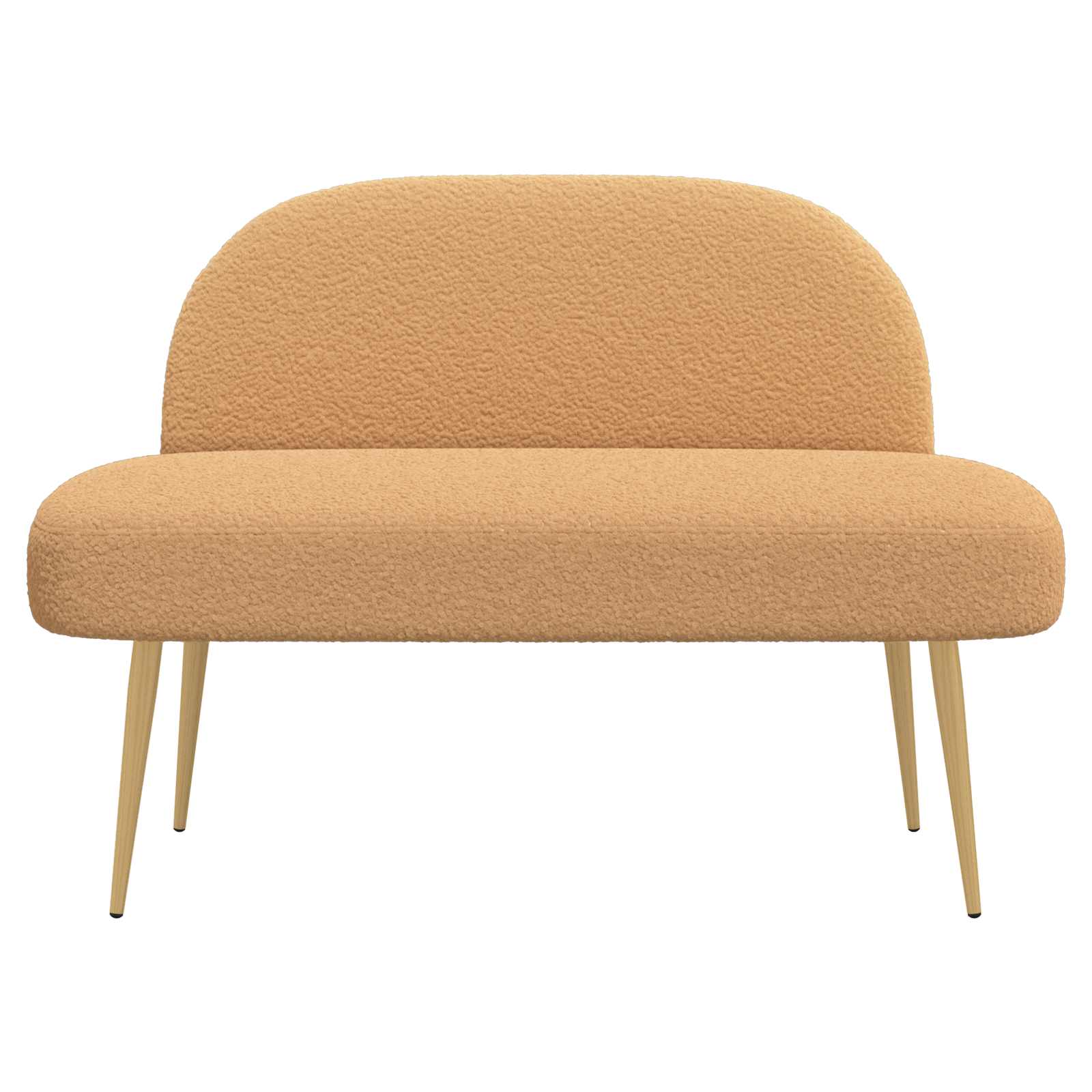 Banco tapizado con respaldo Beige 110 x 60 x 76 cm Bouclé