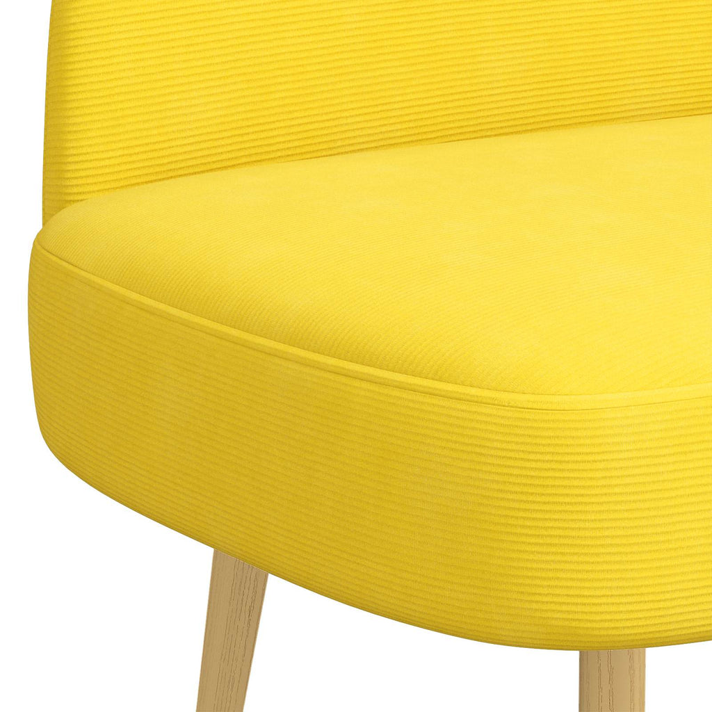 Banco tapizado con respaldo Amarillo claro 110 x 60 x 76 cm