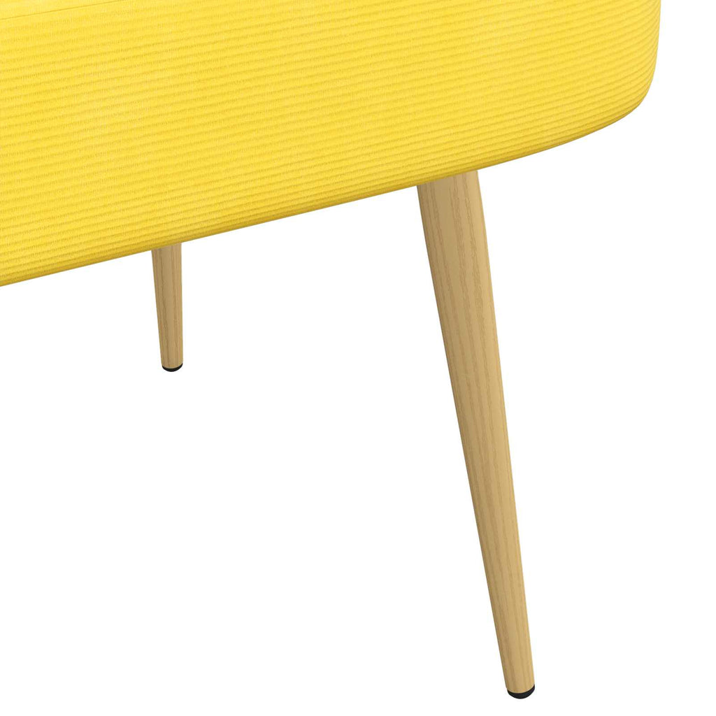 Banco tapizado con respaldo Amarillo claro 110 x 60 x 76 cm