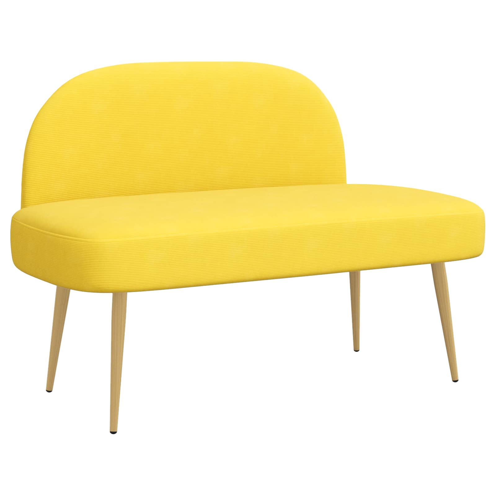 Banco tapizado con respaldo Amarillo claro 110 x 60 x 76 cm