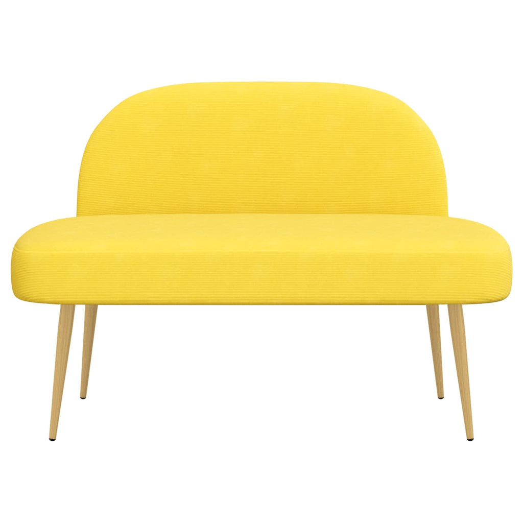 Banco tapizado con respaldo Amarillo claro 110 x 60 x 76 cm