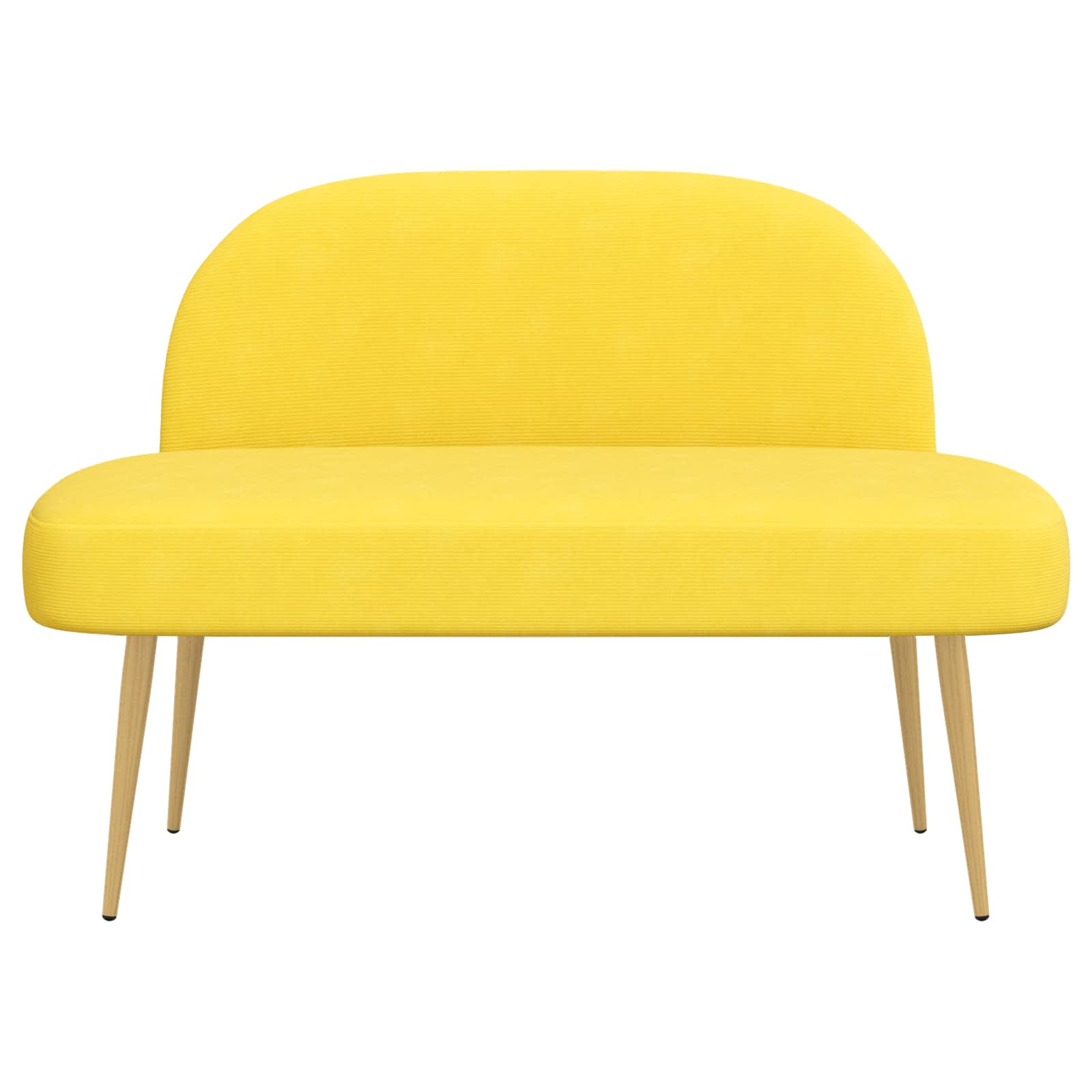 Banco tapizado con respaldo Amarillo claro 110 x 60 x 76 cm