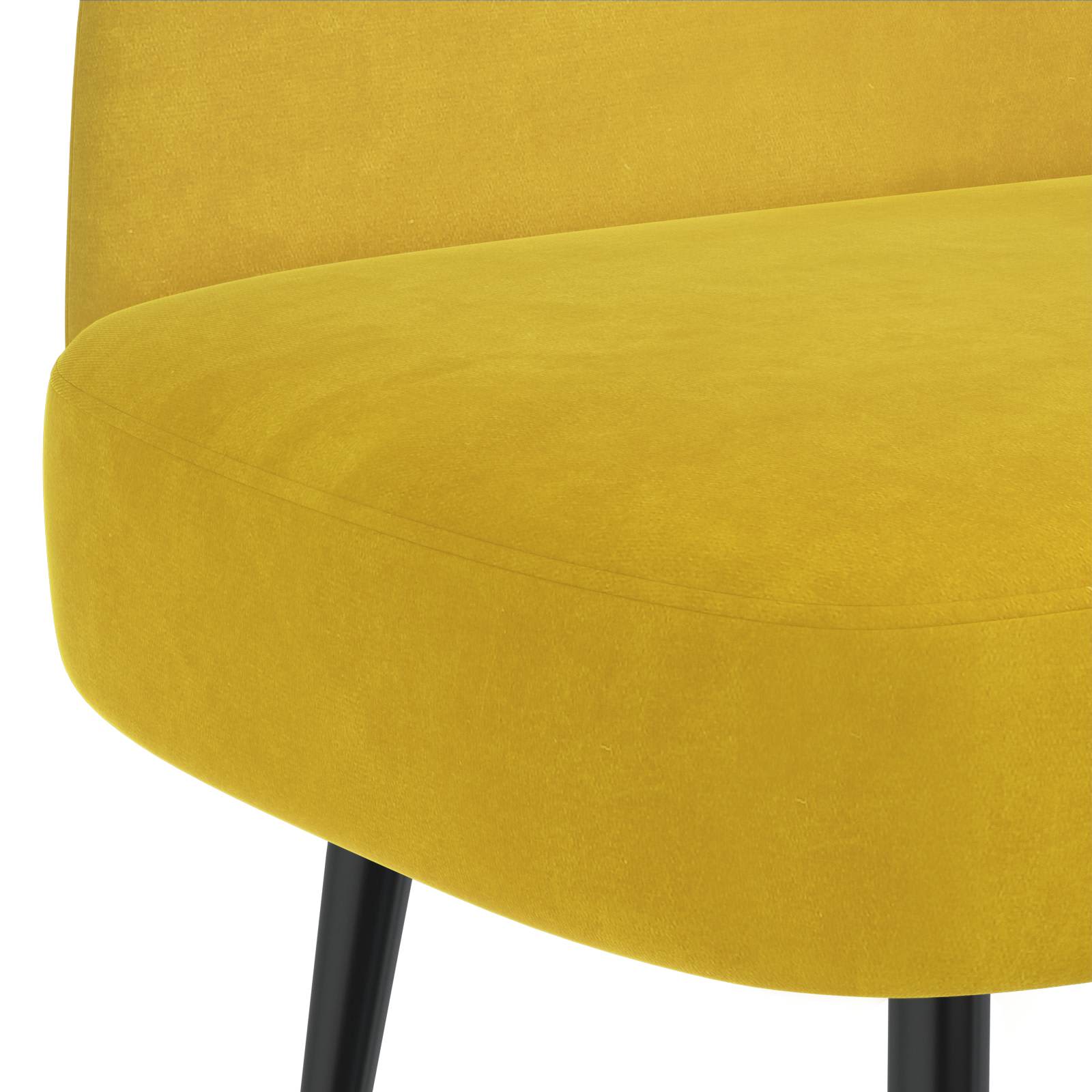 Banco tapizado con respaldo Amarillo 110 x 60 x 76 cm