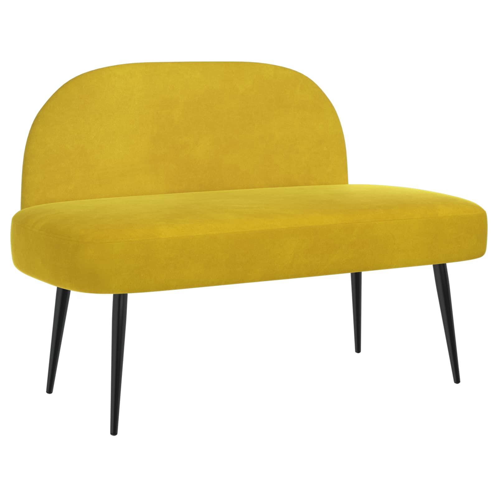 Banco tapizado con respaldo Amarillo 110 x 60 x 76 cm