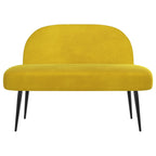 Banco tapizado con respaldo Amarillo 110 x 60 x 76 cm