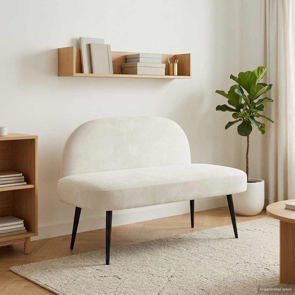 Banco tapizado con respaldo Amarillo 110 x 60 x 76 cm