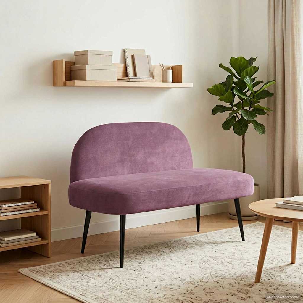 Banco tapizado con respaldo Amarillo 110 x 60 x 76 cm