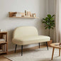 Upholstered bench with backrest White 110 x 60 x 76 cm
