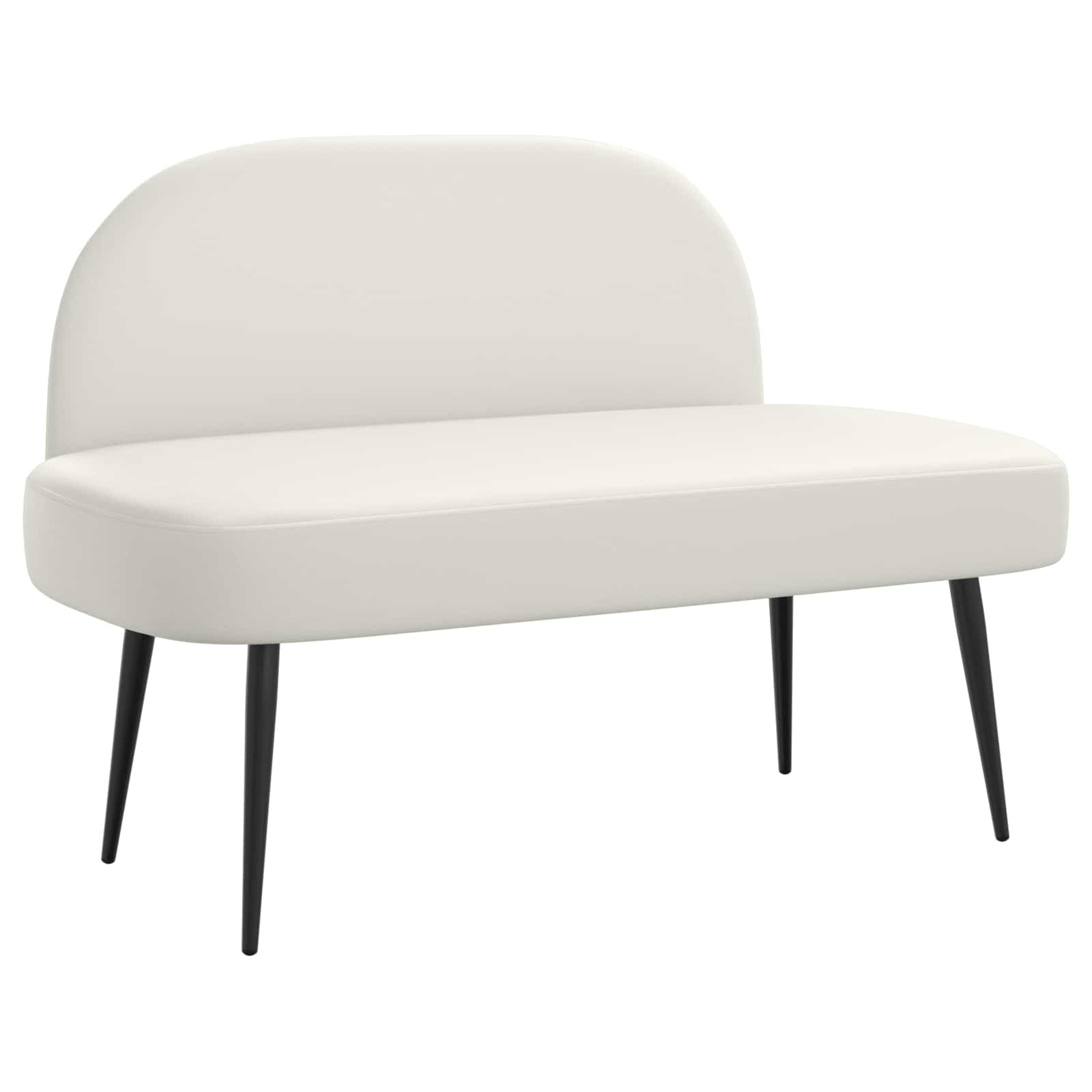 Banco tapizado con respaldo Blanco 110 x 60 x 76 cm