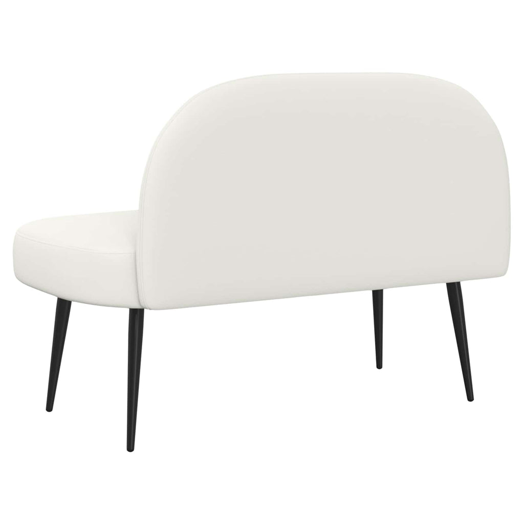Banco tapizado con respaldo Blanco 110 x 60 x 76 cm