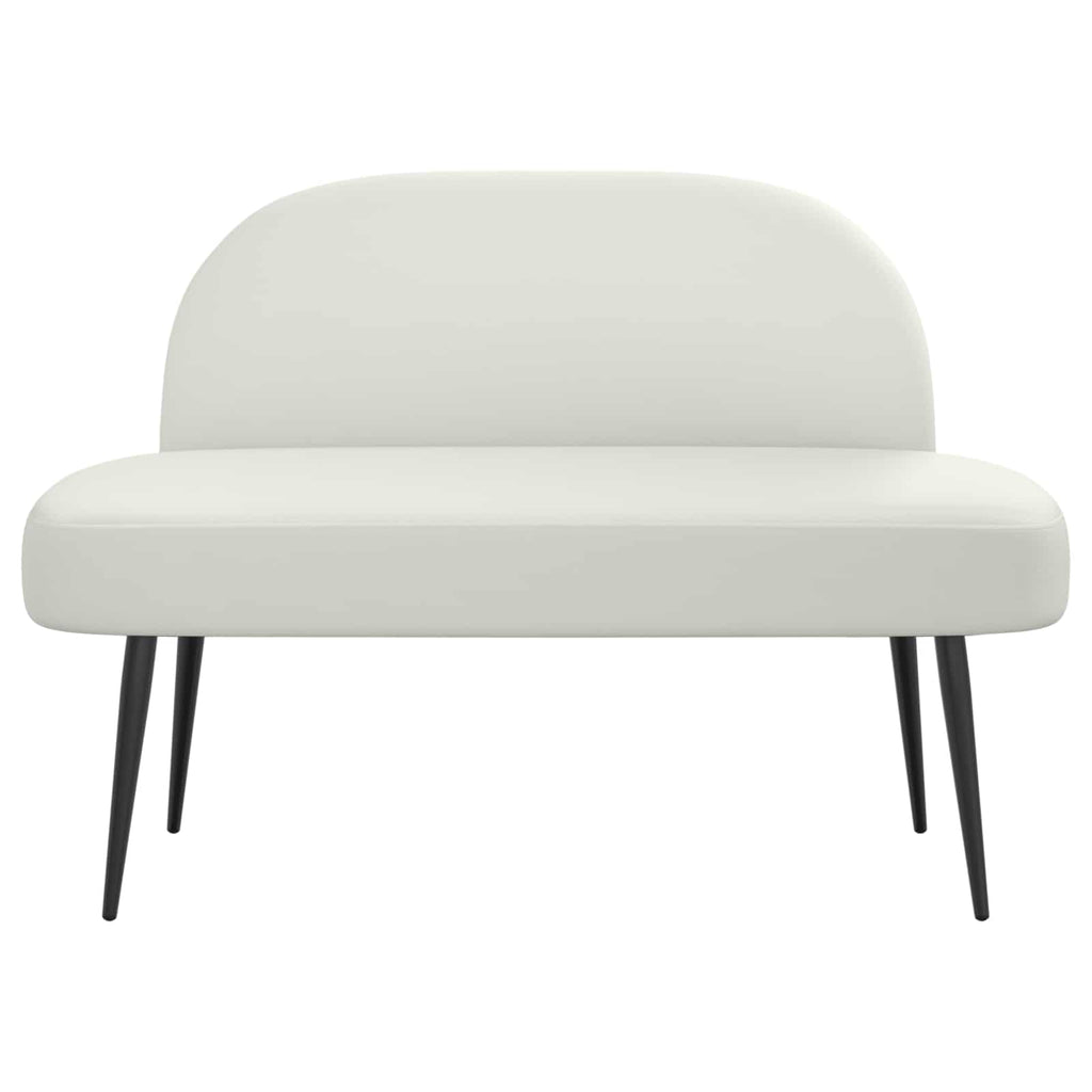 Banco tapizado con respaldo Blanco 110 x 60 x 76 cm