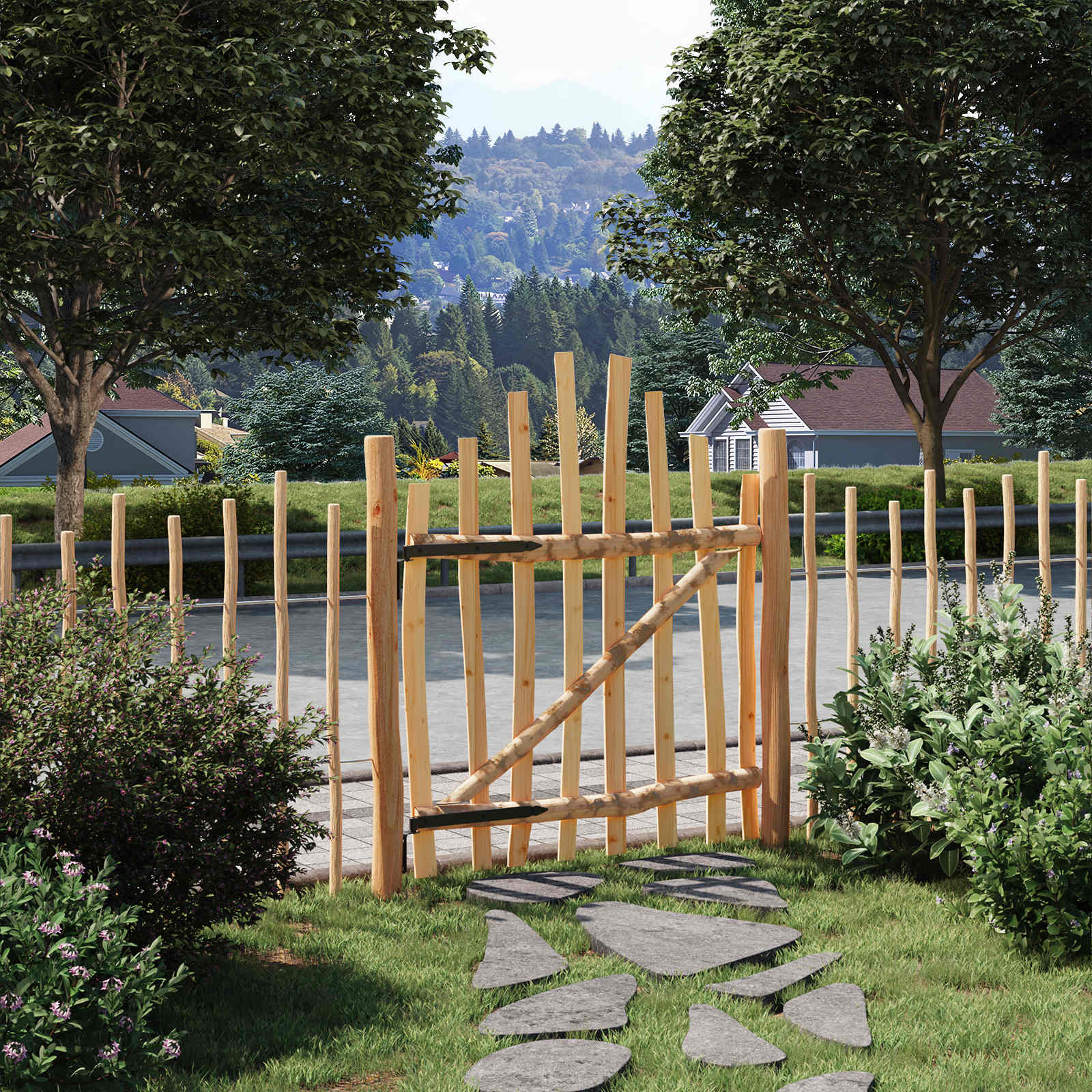 Puerta de cerca arqueada 100 x 120 cm