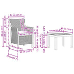 Juego de salón con cojín 3 pcs Blanco PP