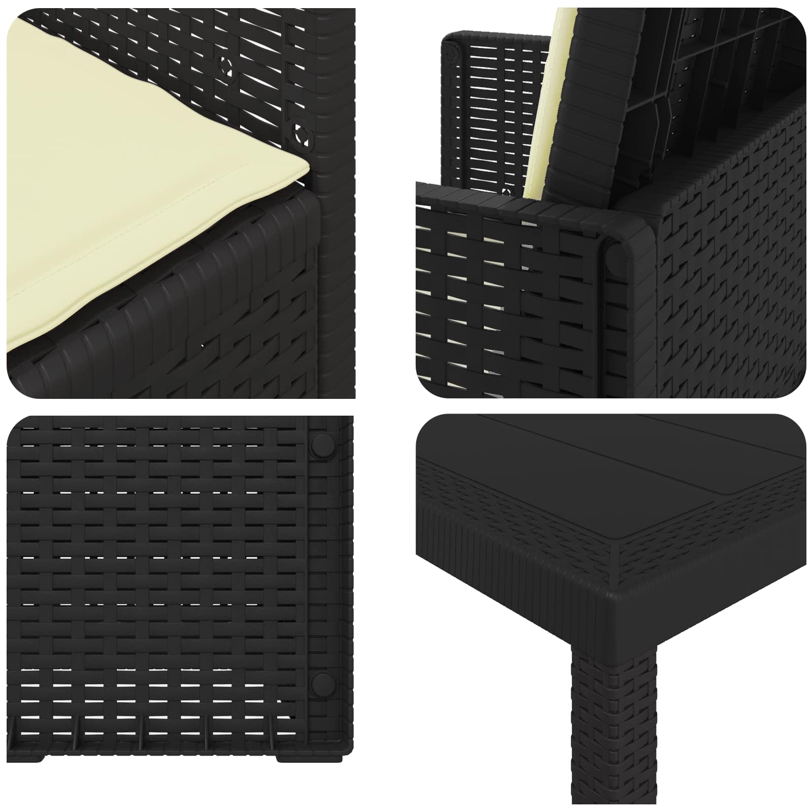 Conjunto de Comedor de Jardín 3 pcs Antracita y Crema PP