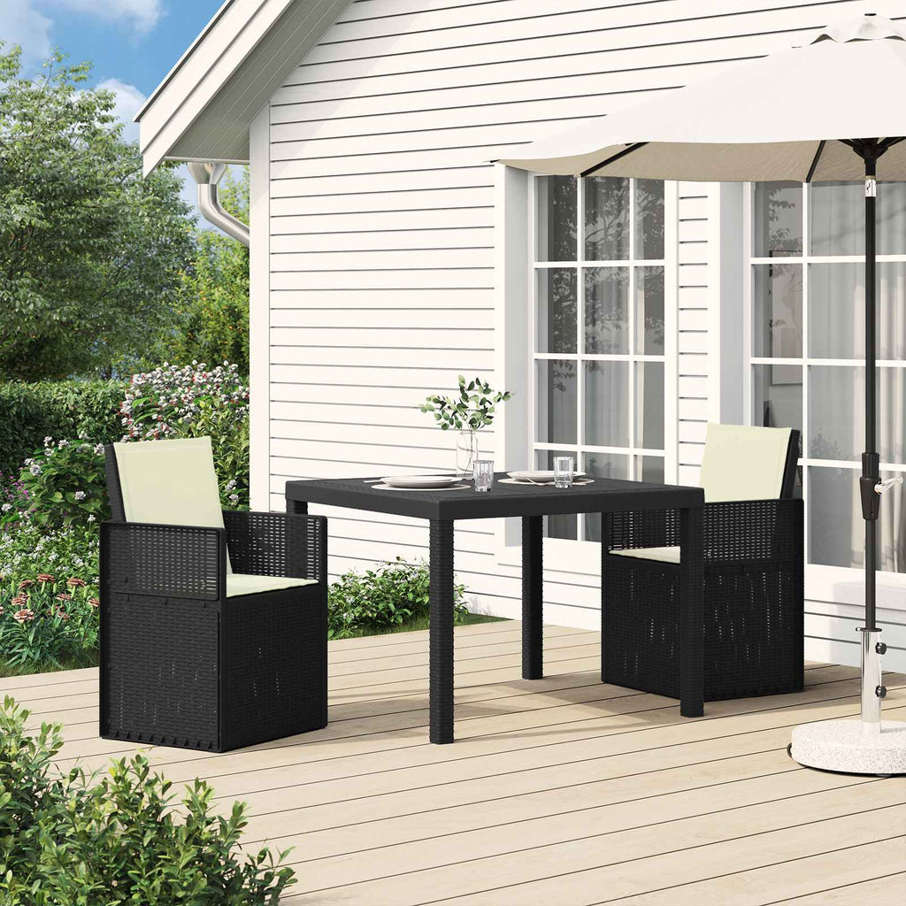 Conjunto de Comedor de Jardín 3 pcs Antracita y Crema PP