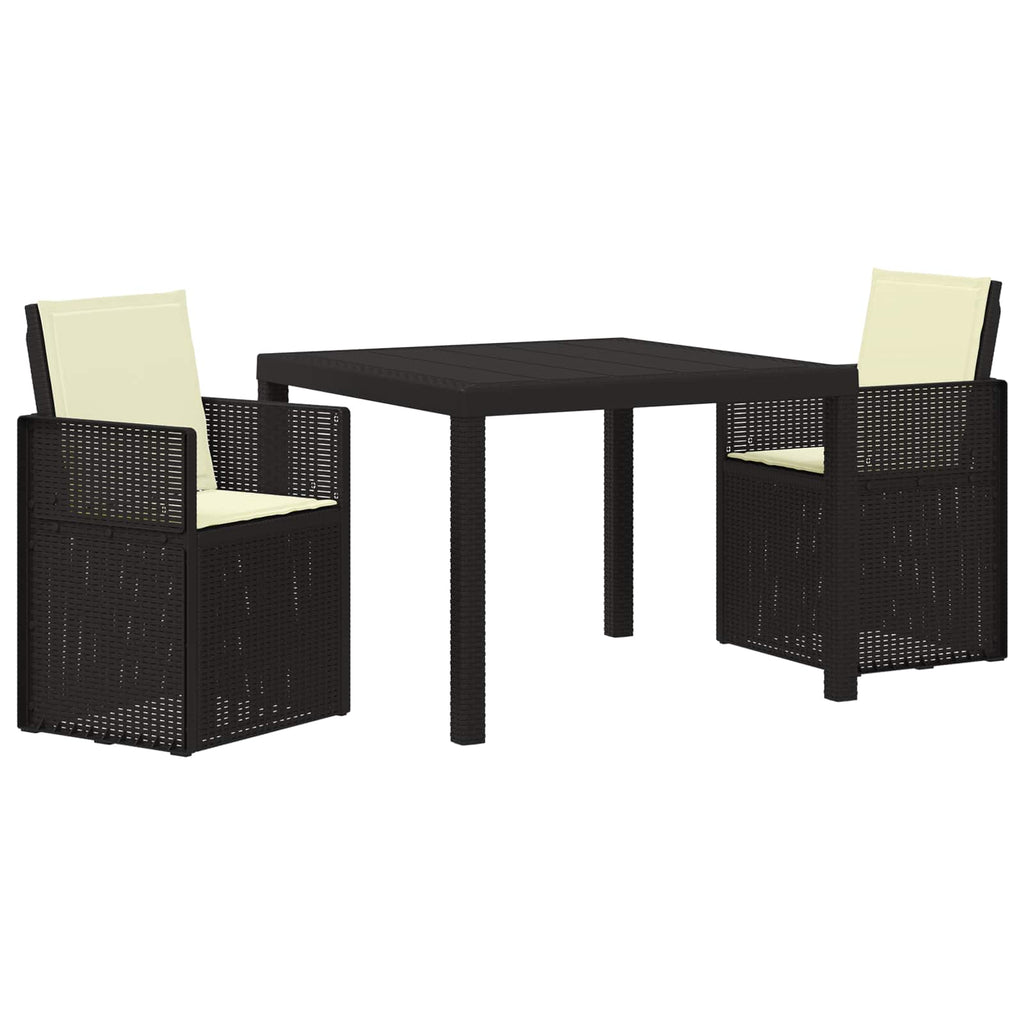 Conjunto de Comedor de Jardín 3 pcs Antracita y Crema PP
