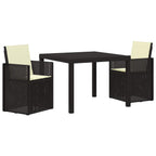 Conjunto de Comedor de Jardín 3 pcs Antracita y Crema PP