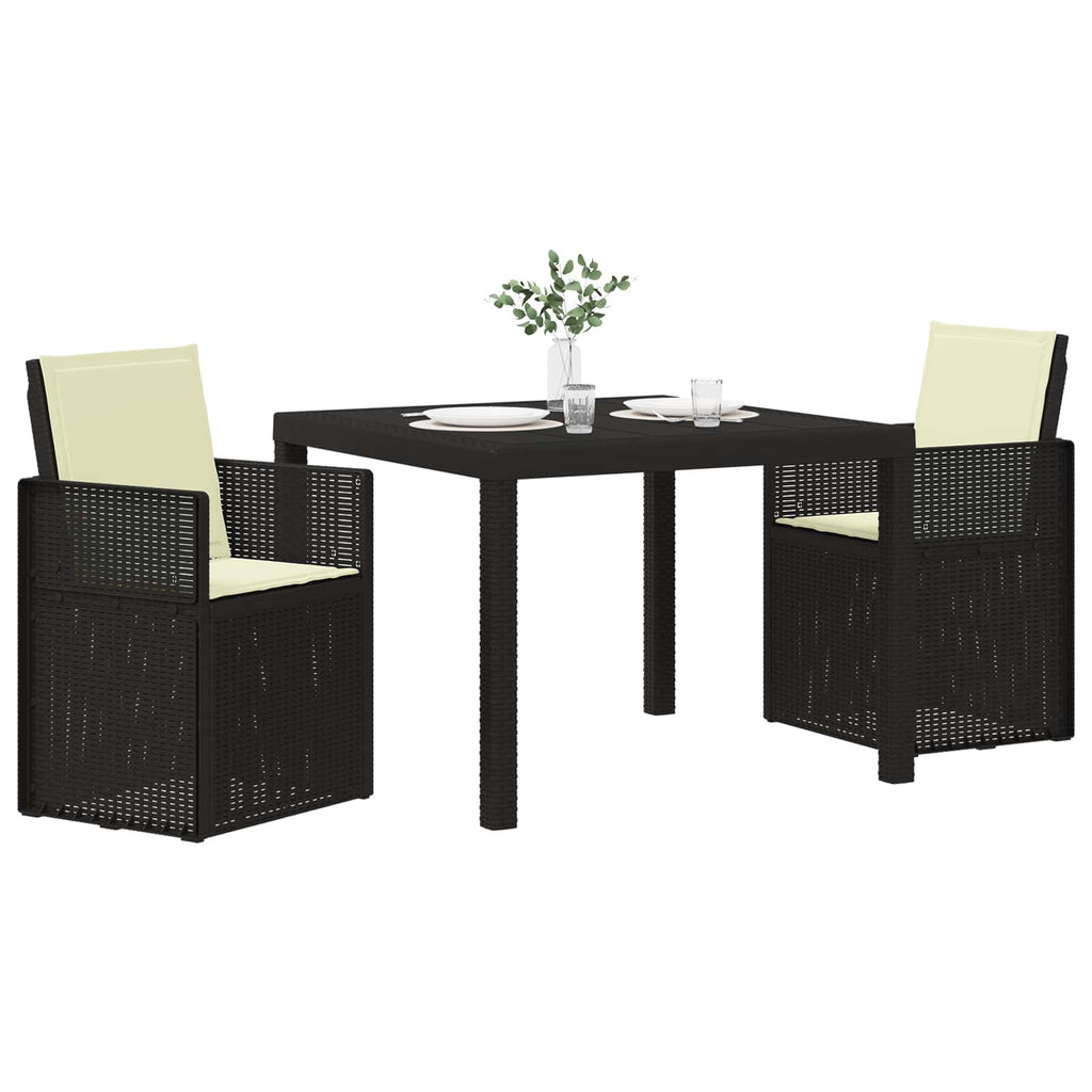 Conjunto de Comedor de Jardín 3 pcs Antracita y Crema PP